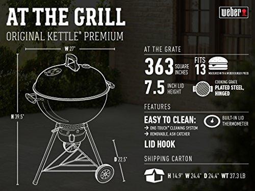 Weber 14402001 Original Kettle Premium Charcoal Grill, 22-Inch, Copper