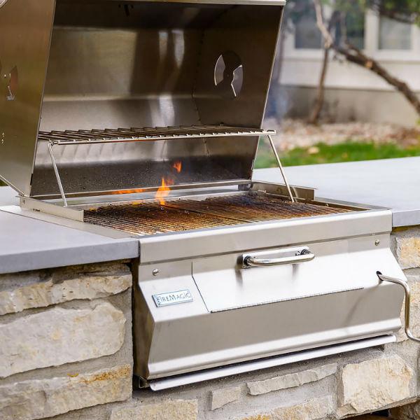 Fire Magic 24" Stainless Steel Built In Charcoal Grill w/ Warming Rack 12-SC01C-A