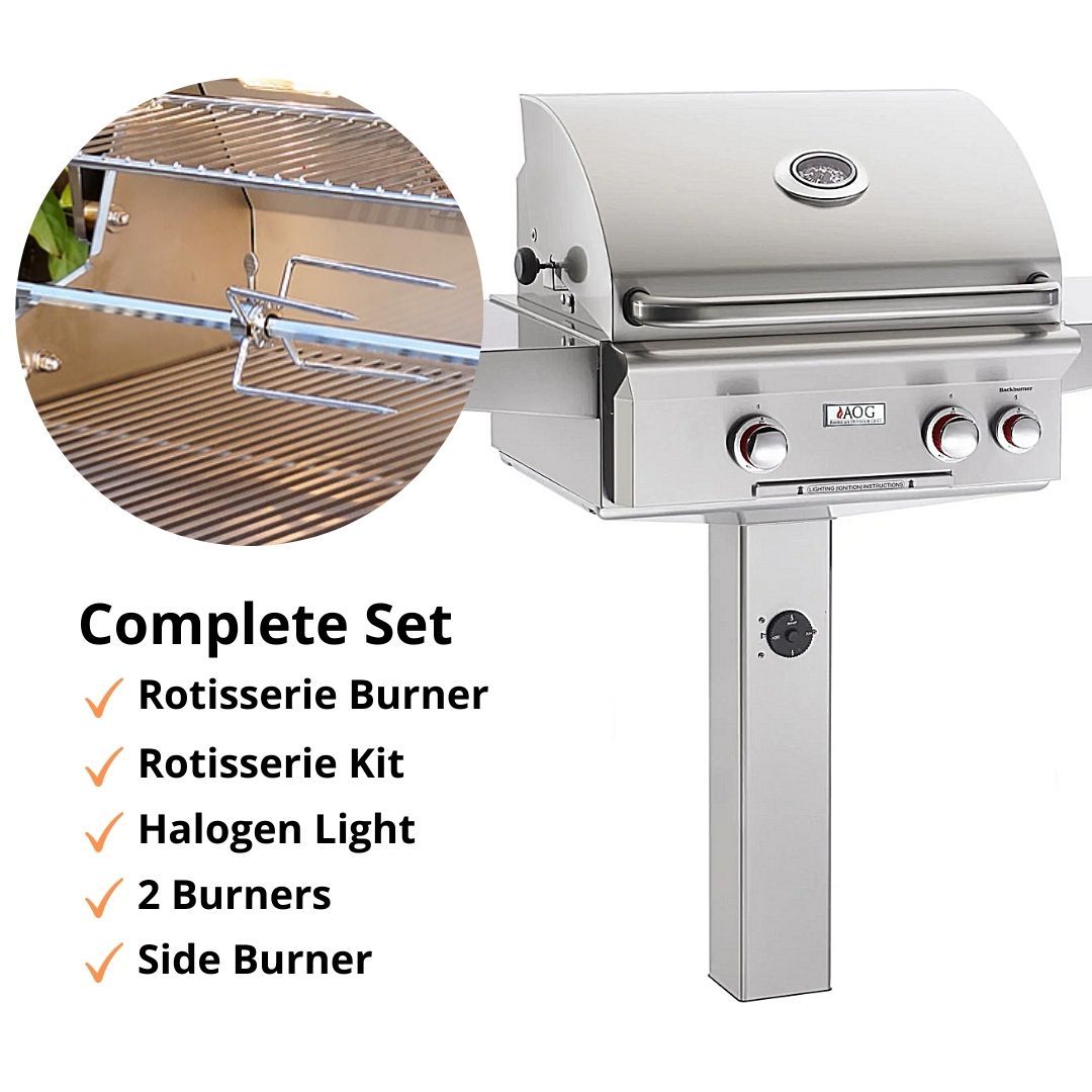 American Outdoor Grill 24NGT In-Ground Post 24" 2 Burner Gas Grill