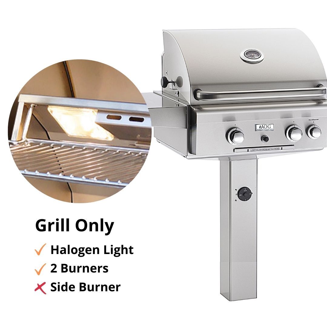 American Outdoor Grill 24NGL In-Ground Post 24" 2 Burner Gas Grill