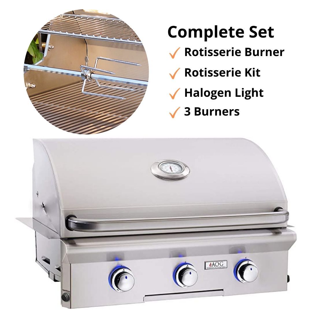 American Outdoor Grill 36NBL Built-in 36" 3 Burner Gas Grill