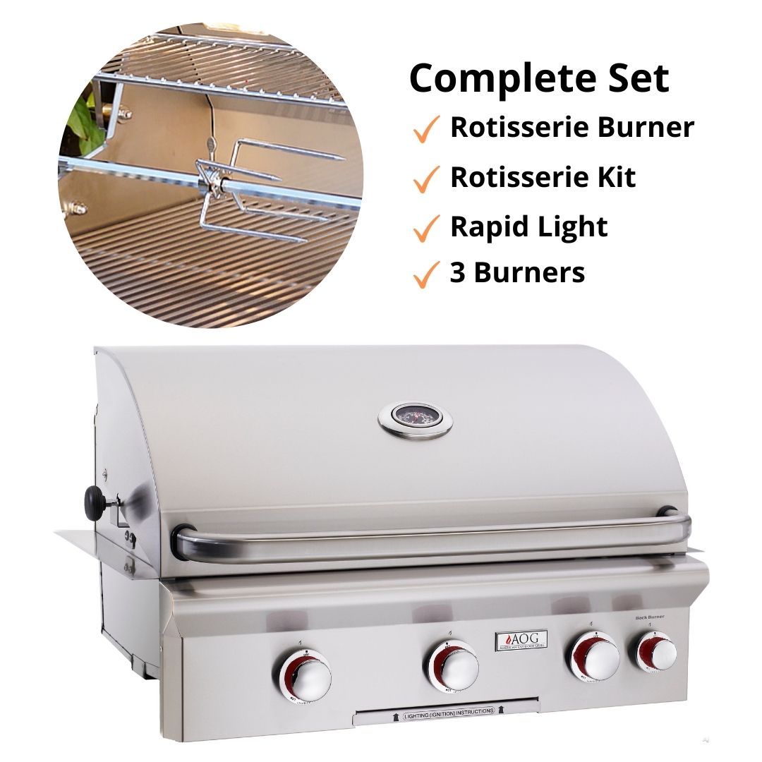 American Outdoor Grill 30NBT Built-in 30" 3 Burner Gas Grill