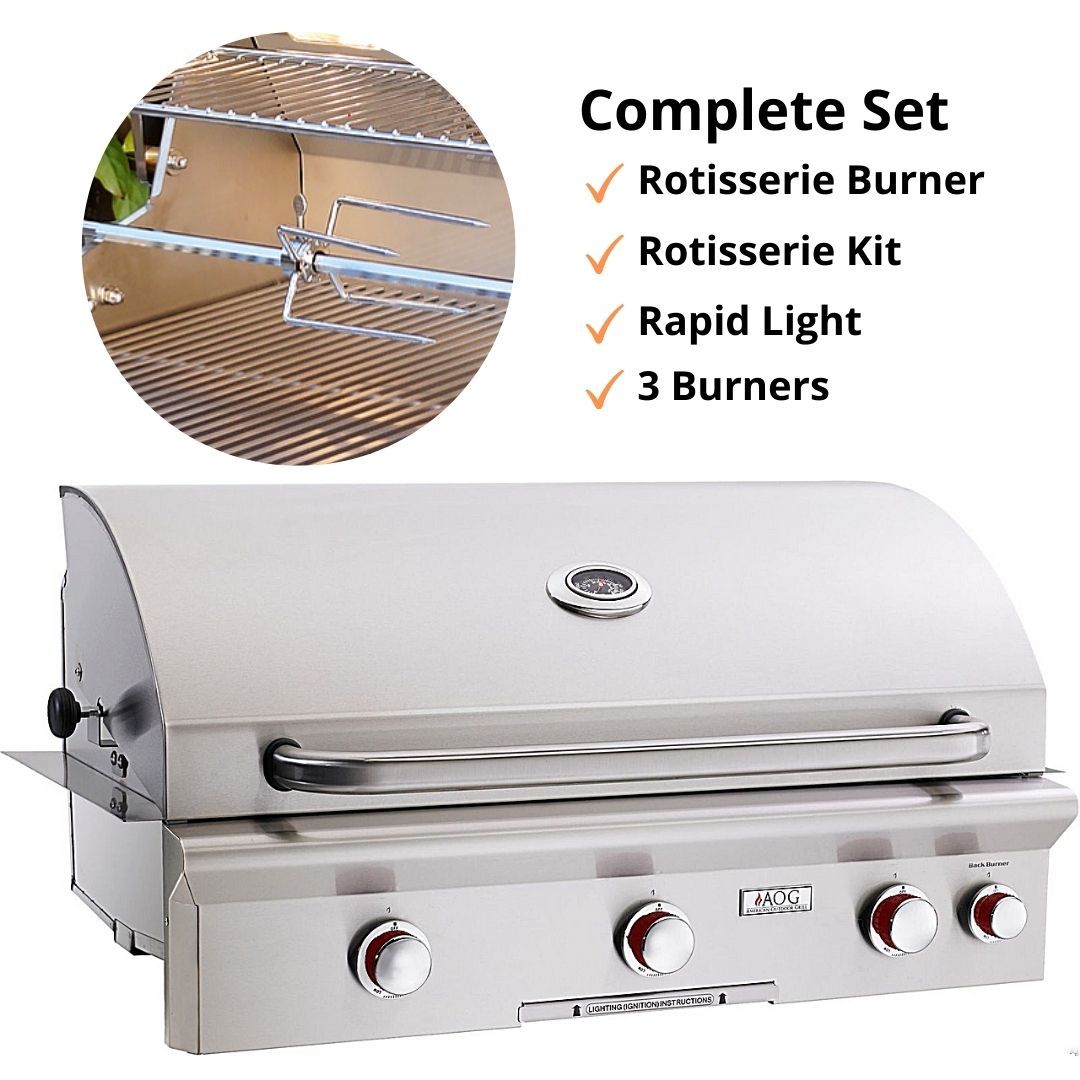 American Outdoor Grill 36NBT Built-in 36" 3 Burner Gas Grill