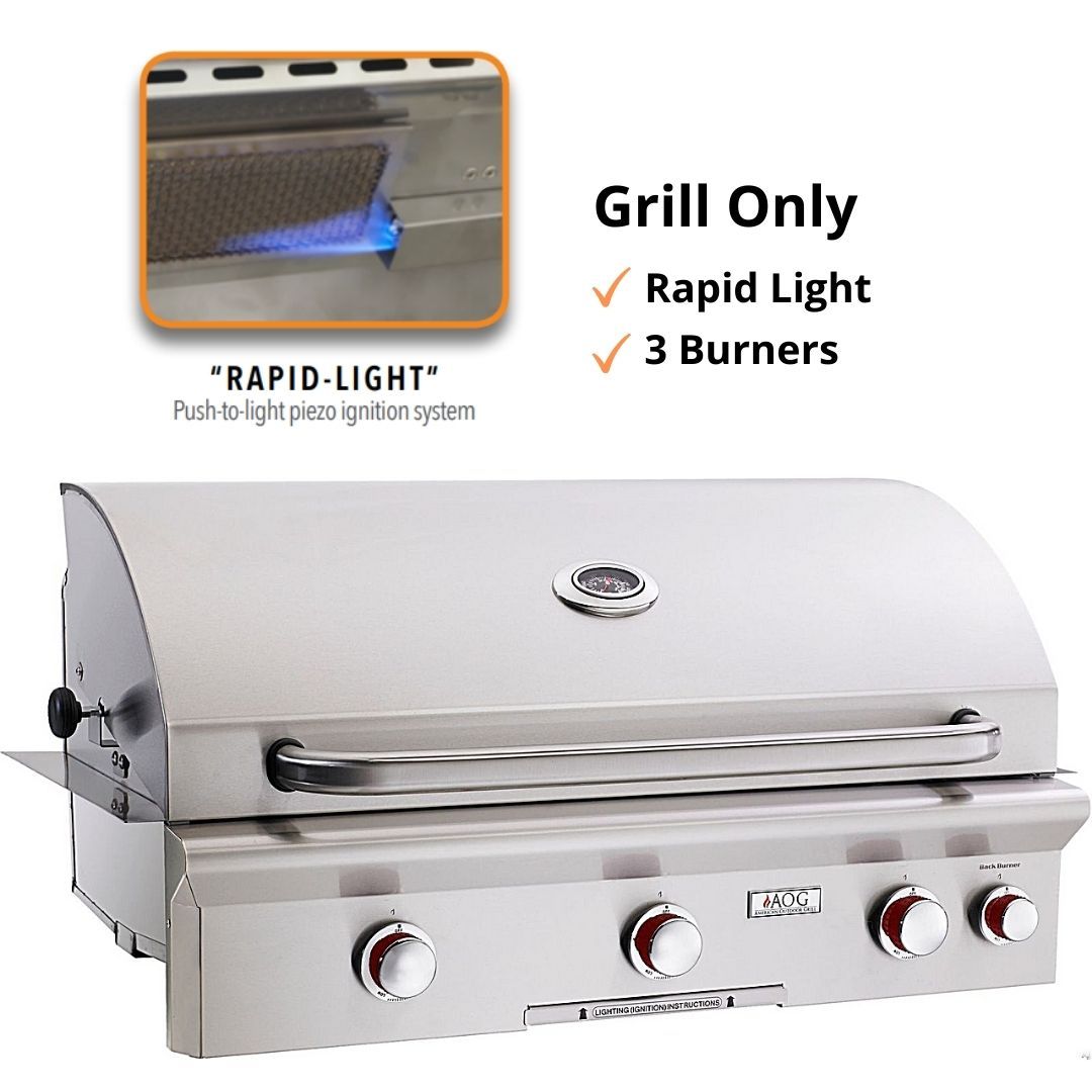 American Outdoor Grill 36NBT Built-in 36" 3 Burner Gas Grill