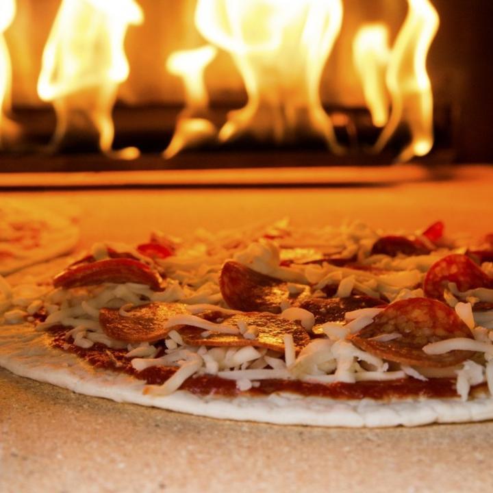 Chicago Brick Oven CBO-750 Hybrid 81" Copper Dual Fuel Commercial Pizza Oven w/ Stand