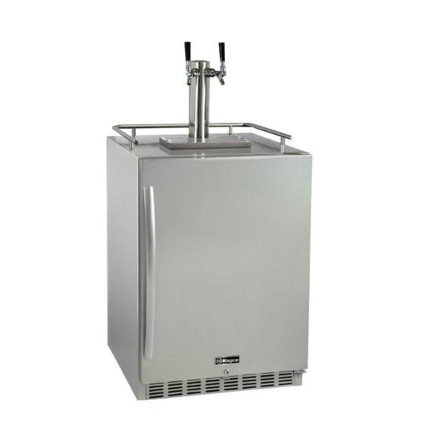 Kegco HK38SSU-2 24" Stainless Steel 2-Faucet Outdoor Undercounter Kegerator