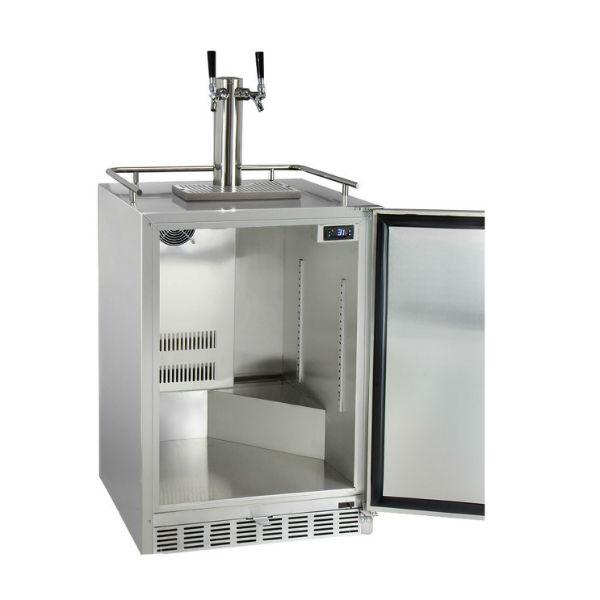 Kegco HK38SSU-2 24" Stainless Steel 2-Faucet Outdoor Undercounter Kegerator