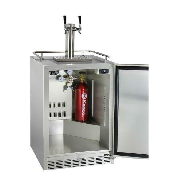 Kegco HK38SSU-2 24" Stainless Steel 2-Faucet Outdoor Undercounter Kegerator