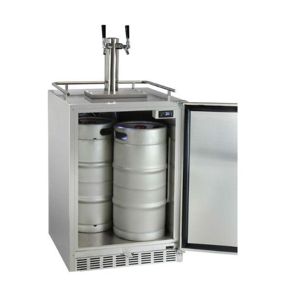 Kegco HK38SSU-2 24" Stainless Steel 2-Faucet Outdoor Undercounter Kegerator