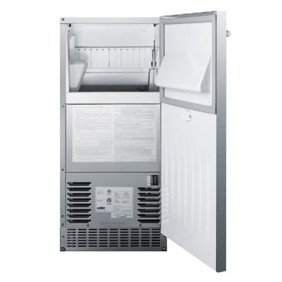 Summit BIM68OSPUMP 15" Stainless Steel 62 lb. Outdoor Rated Clear Ice Maker
