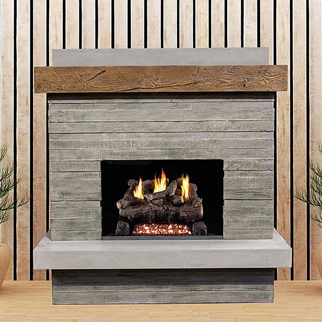 AFD 050-CG-N-XX-XXC Brooklyn Concrete Grey Vented Fireplace