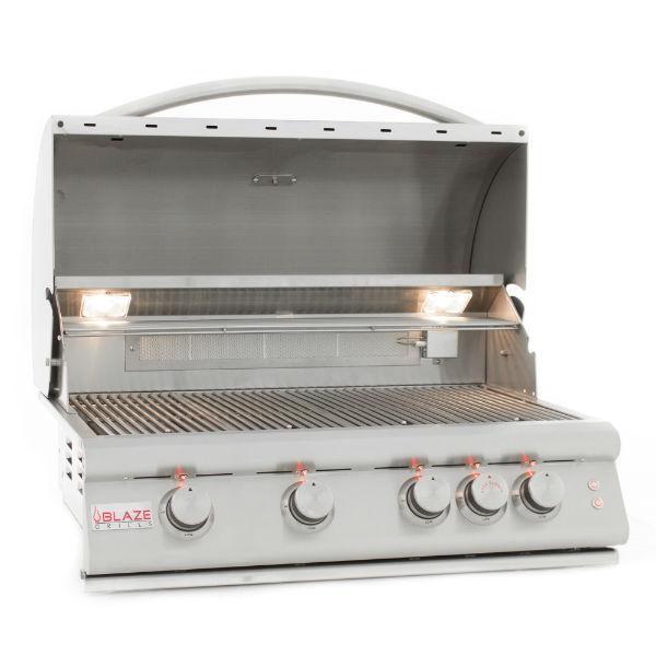 Blaze 32" Stainless Steel 4 Burner LTE Gas Grill w/ Rear Burner BLZ-4LTE2