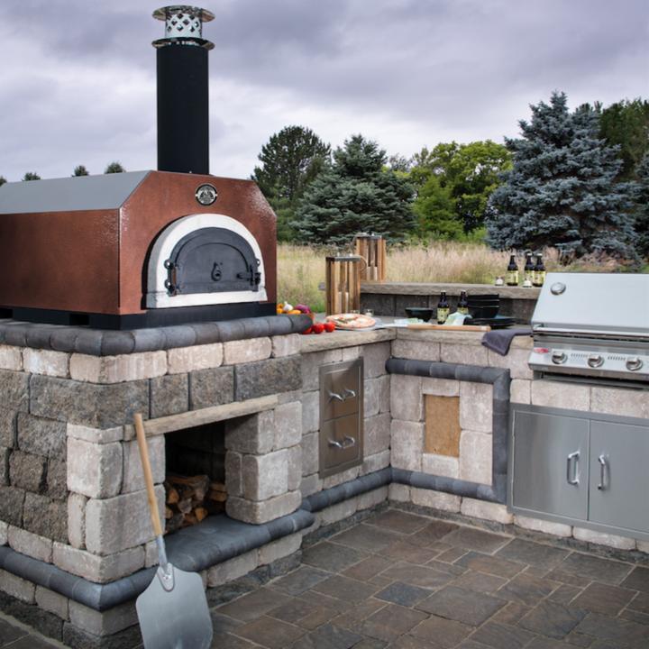 Chicago Brick Oven CBO-O-CT-750 35" Copper Counter Top Outdoor Wood Fire Pizza Oven