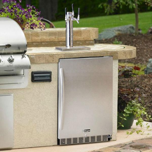 Kegco HK38SSU-2 24" Stainless Steel 2-Faucet Outdoor Undercounter Kegerator