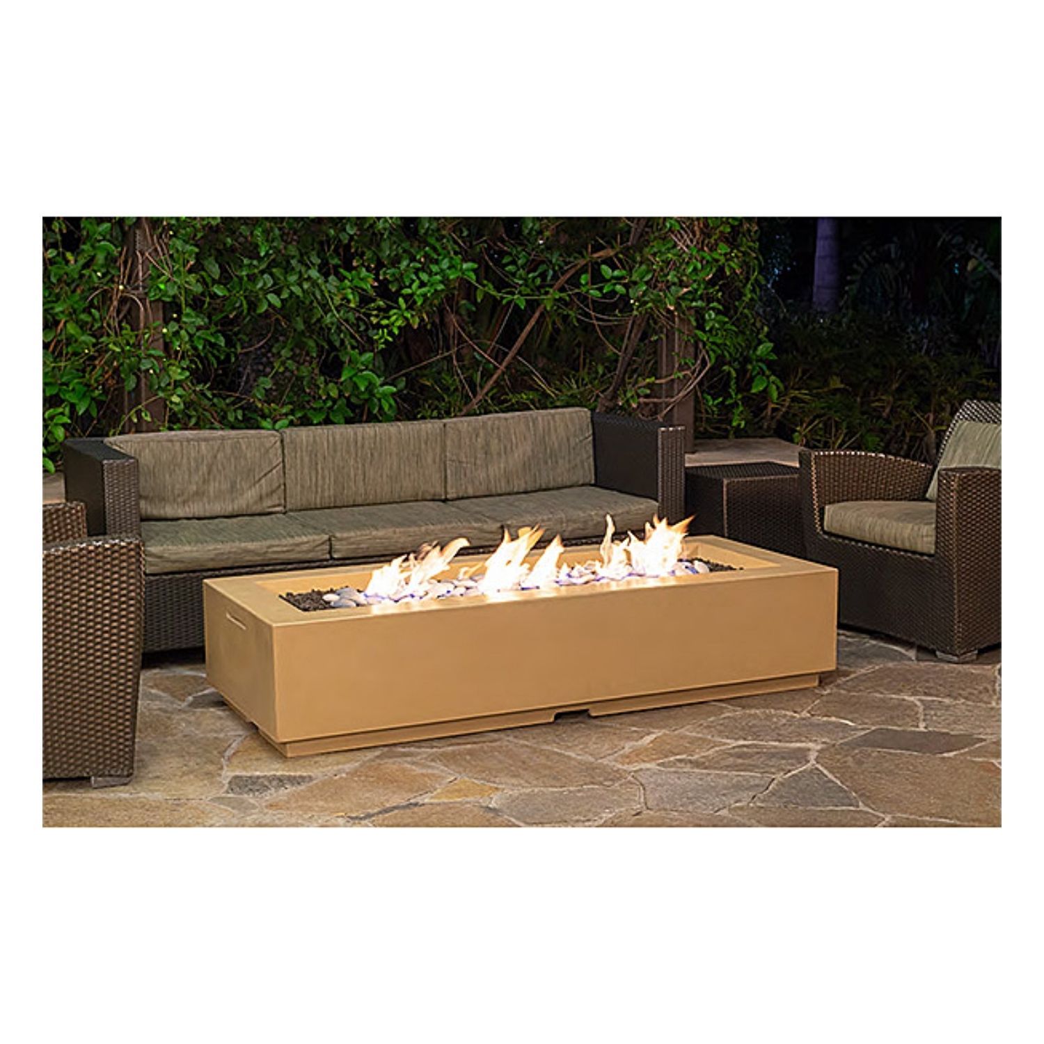 American Fyre Designs 689-M8 Louvre 56" Rectangle Fire Pit