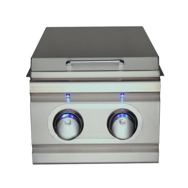 RCS Grill Cutlass RDB1EL 13&quot; Stainless Steel Double Side Burner w/ Blue LED Light