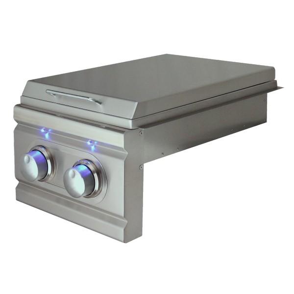 RCS Grill Cutlass RDB1EL 13" Stainless Steel Double Side Burner w/ Blue LED Light