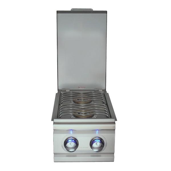 RCS Grill Cutlass RDB1EL 13" Stainless Steel Double Side Burner w/ Blue LED Light