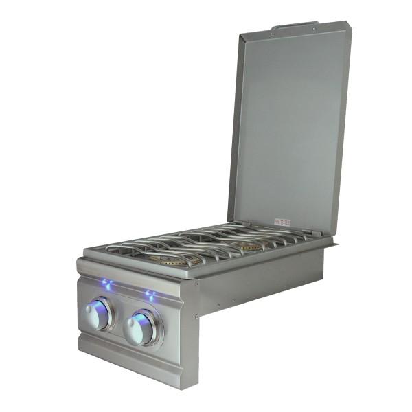 RCS Grill Cutlass RDB1EL 13" Stainless Steel Double Side Burner w/ Blue LED Light