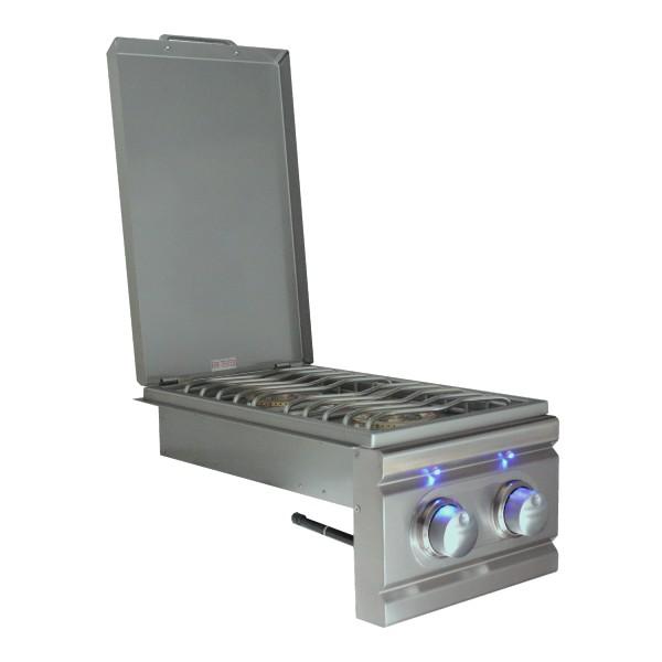 RCS Grill Cutlass RDB1EL 13" Stainless Steel Double Side Burner w/ Blue LED Light