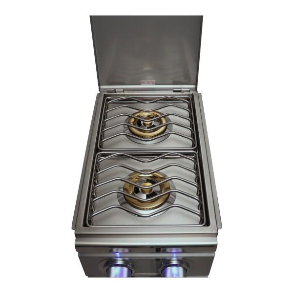 RCS Grill Cutlass RDB1EL 13" Stainless Steel Double Side Burner w/ Blue LED Light