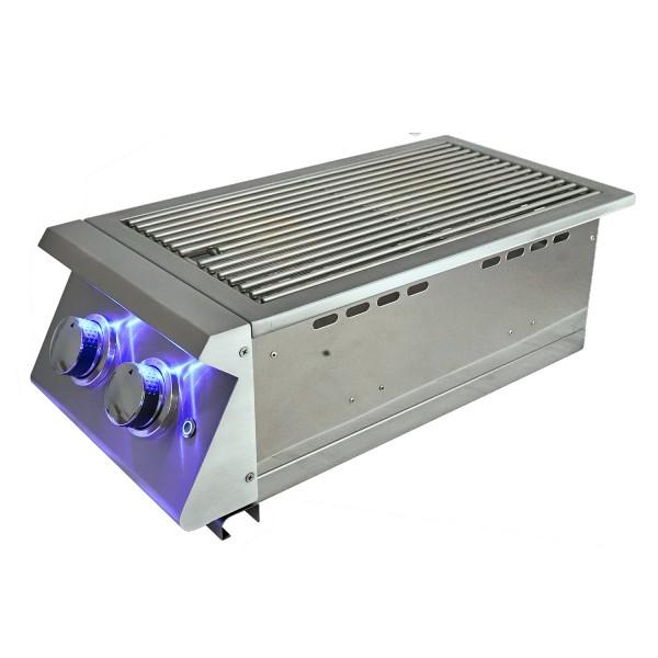 RCS Grill Premier RJCSSBL 12" Stainless Steel Double Side Burner With LED Lights