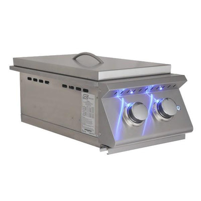 RCS Grill Premier RJCSSBL 12" Stainless Steel Double Side Burner With LED Lights