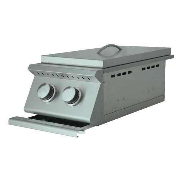 RCS Grill Premier RJCSSB 12" Stainless Steel Double Side Burner w/ Lid