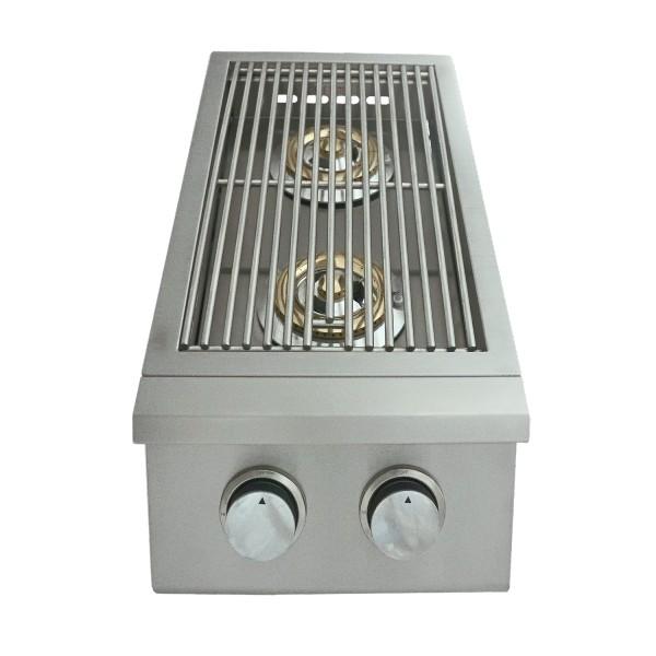 RCS Grill Premier RJCSSB 12" Stainless Steel Double Side Burner w/ Lid