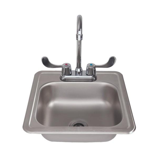 RCS Grill RSNK1 15" Stainless Steel Sink & Faucet w/ Strainer