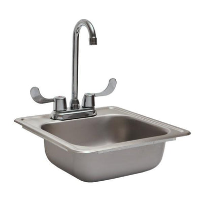 RCS Grill RSNK1 15" Stainless Steel Sink & Faucet w/ Strainer