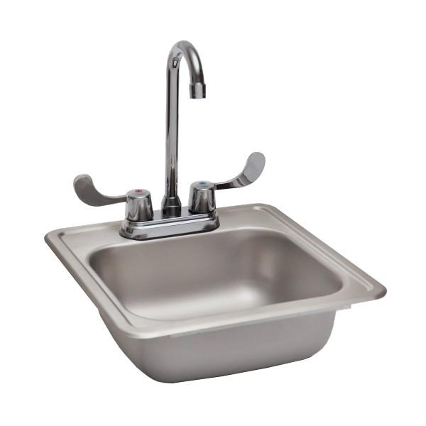 RCS Grill RSNK1 15" Stainless Steel Sink & Faucet w/ Strainer