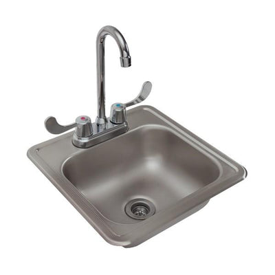 RCS Grill RSNK1 15" Stainless Steel Sink & Faucet w/ Strainer