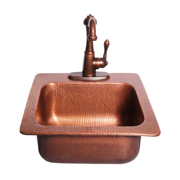 RCS Grill RSNK3 15&quot; Copper Sink and Faucet w/ Strainer