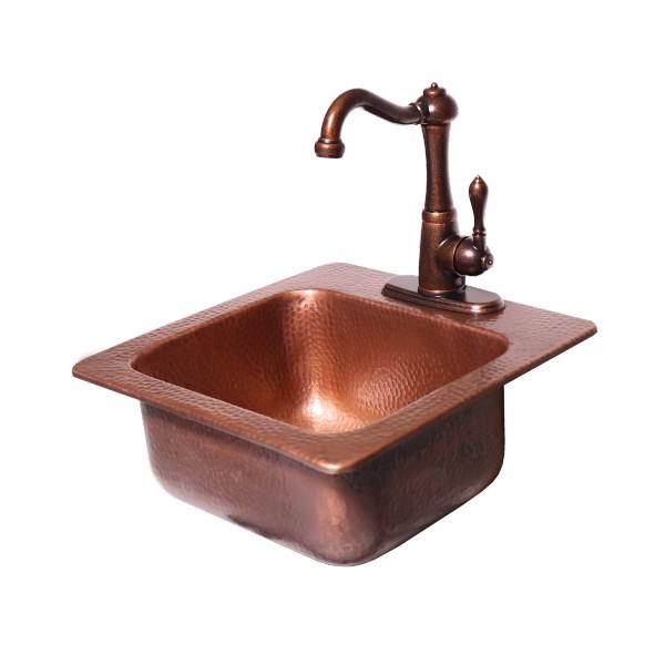 RCS Grill RSNK3 15" Copper Sink and Faucet w/ Strainer