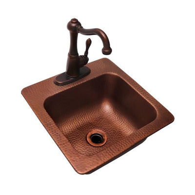 RCS Grill RSNK3 15" Copper Sink and Faucet w/ Strainer