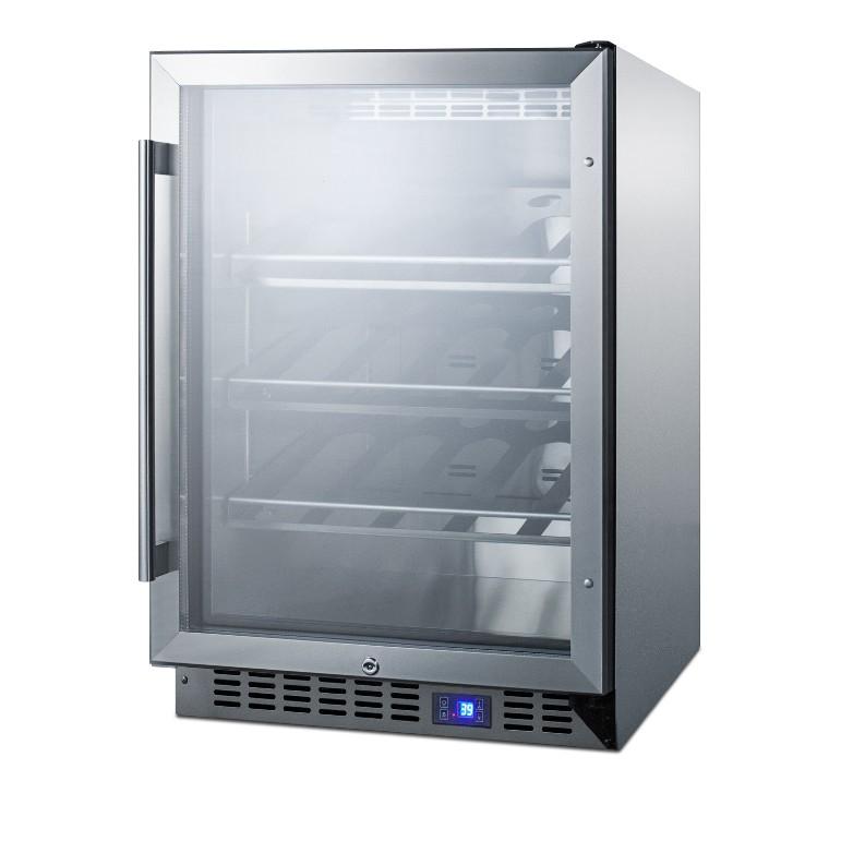 Summit SCR611GLOSCH 24" Stainless Steel 20 Bottle Outdoor Commercial Wine Cellar