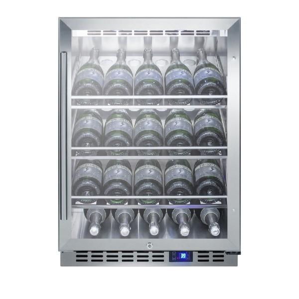 Summit SCR611GLOSCH 24" Stainless Steel 20 Bottle Outdoor Commercial Wine Cellar