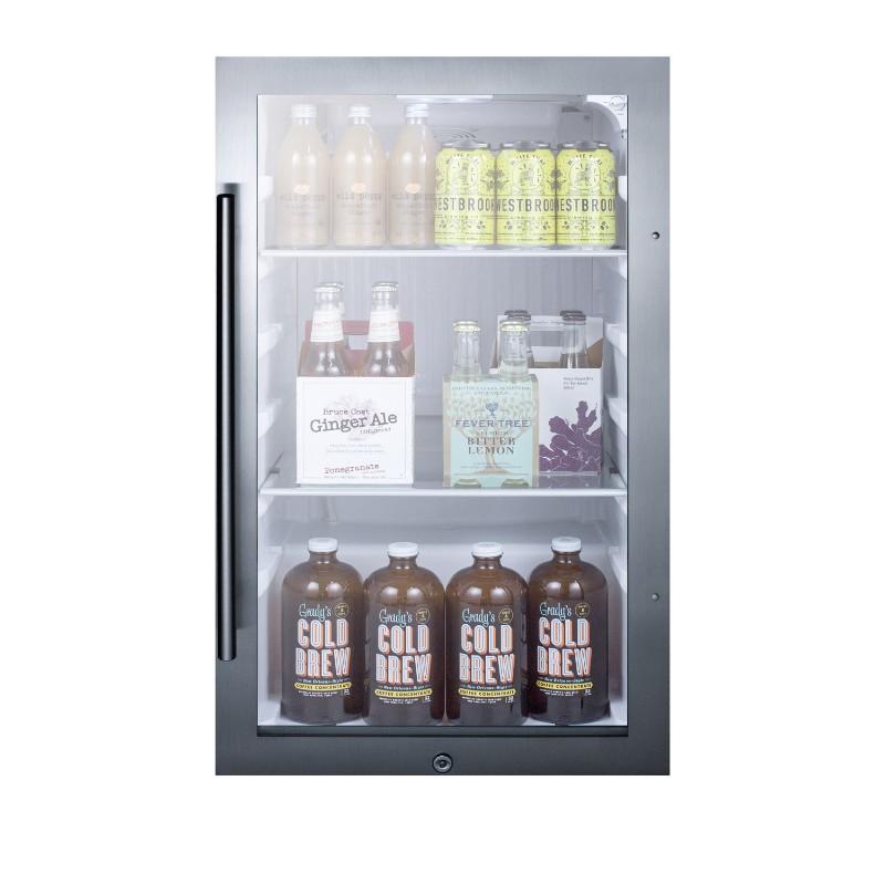 Summit SPR489OS 19" Glass 3.13 cu.ft. Indoor/Outdoor Beverage Cooler