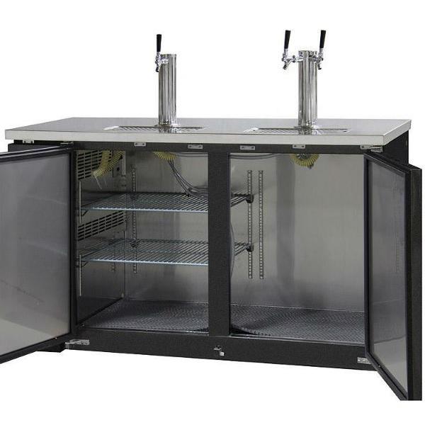 Kegco XCK-2460B 60" Black 3 Faucet-3 Keg Commercial Kegerator w/ Magnetic Gaskets