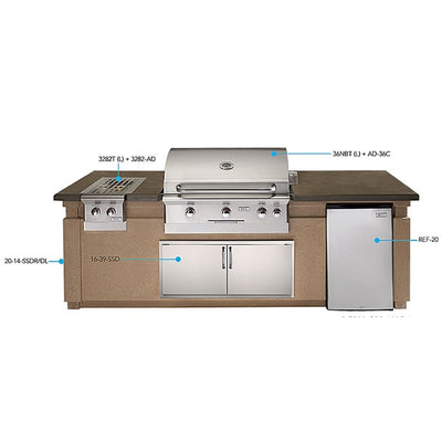 American Outdoor Grill ID790-CBR-108SM Island System with Ref Cutout