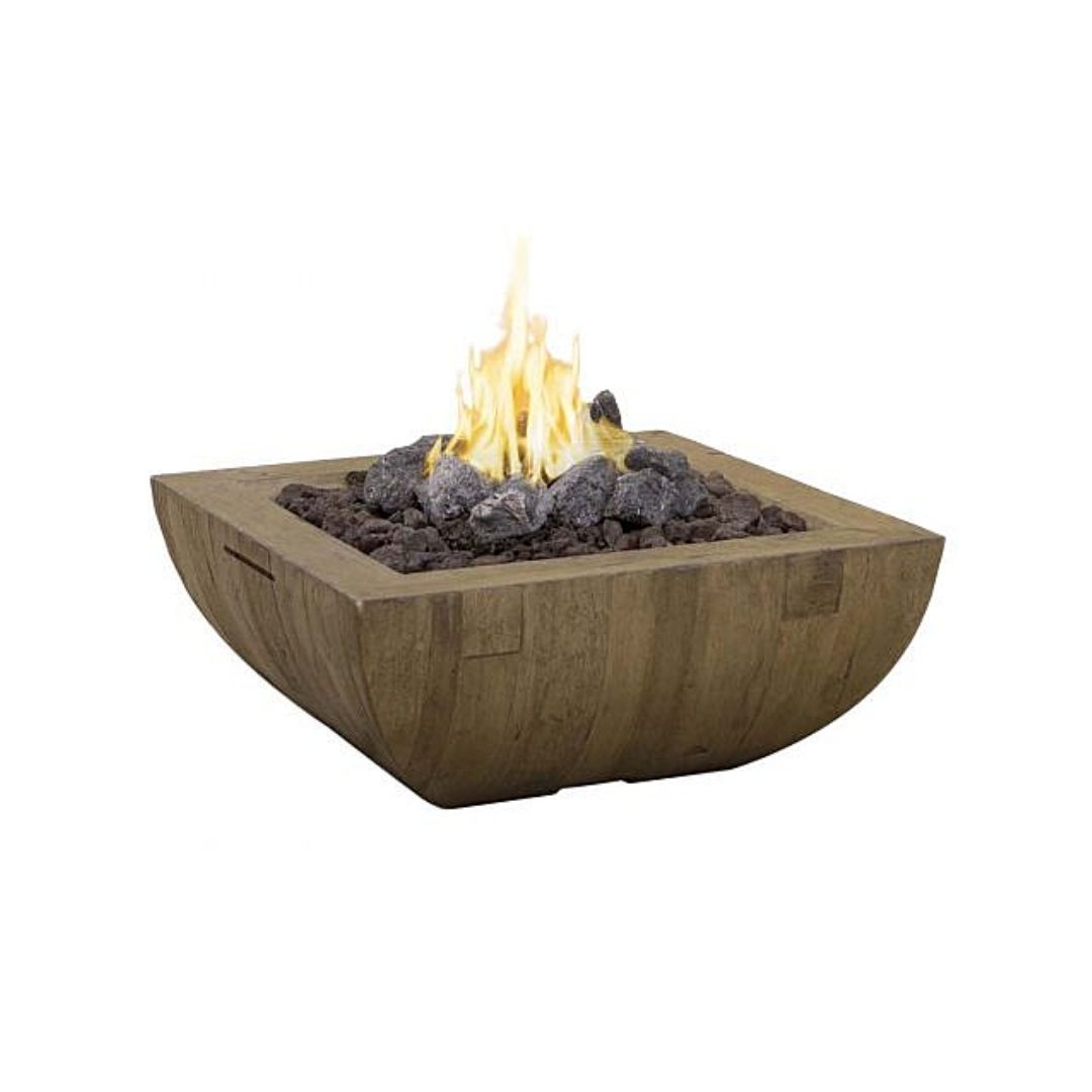 American Fyre Designs 430-FO Bordeaux Reclaimed Wood Square Fire Bowl