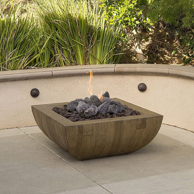 American Fyre Designs 430-SP Bordeaux Reclaimed Wood Square Fire Bowl
