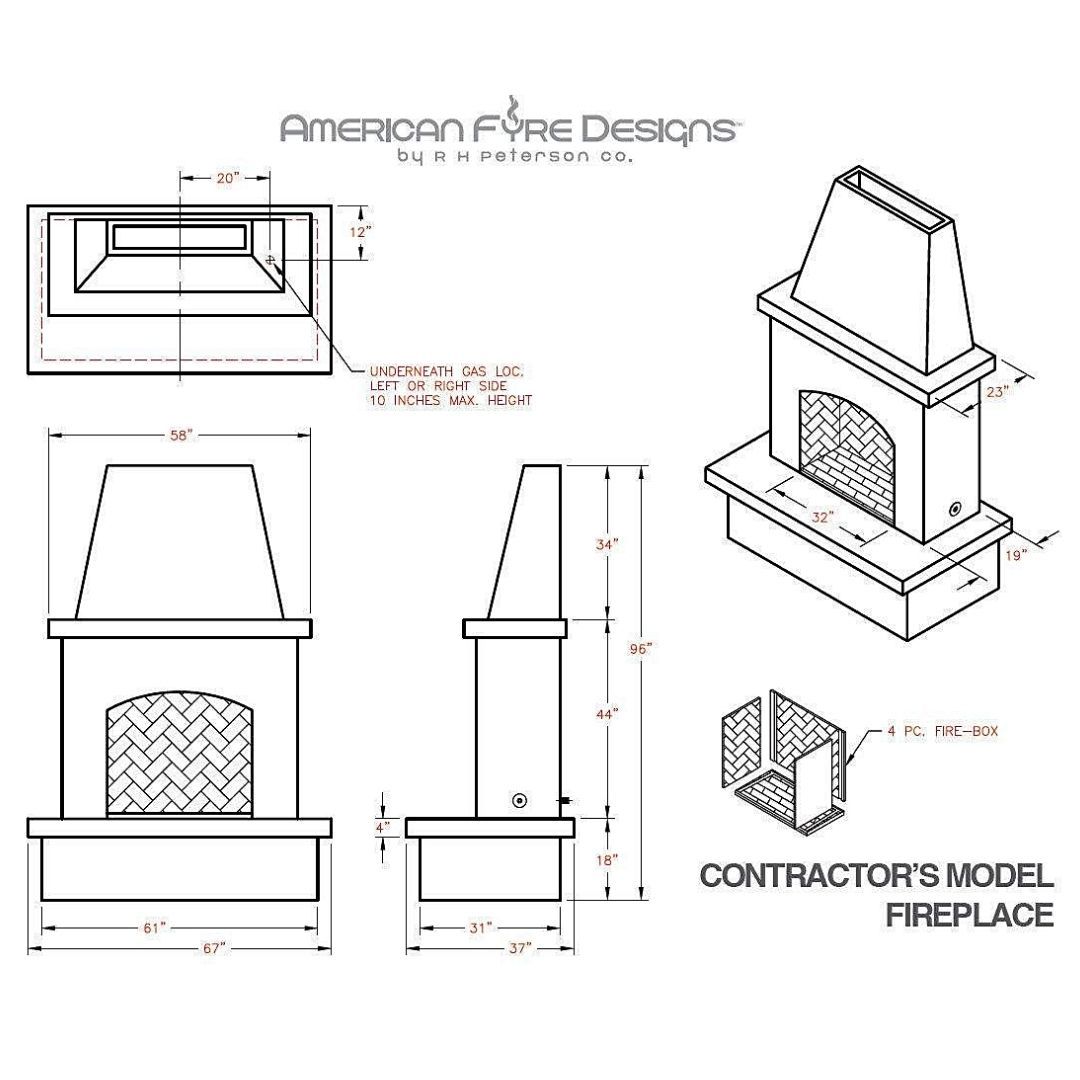 AFD 040-11-A-WC-RBC Contractor's Model White Vented Fireplace