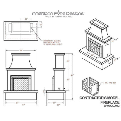AFD 045-11-A-WC-RBC Contractor's Model w/ Moulding Vented Fireplace