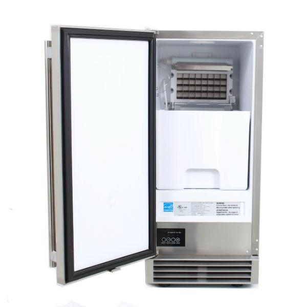 Blaze 15" Stainless Steel 50Lbs Outdoor Ice Maker with Gravity Drain BLZ-ICEMKR-50GR