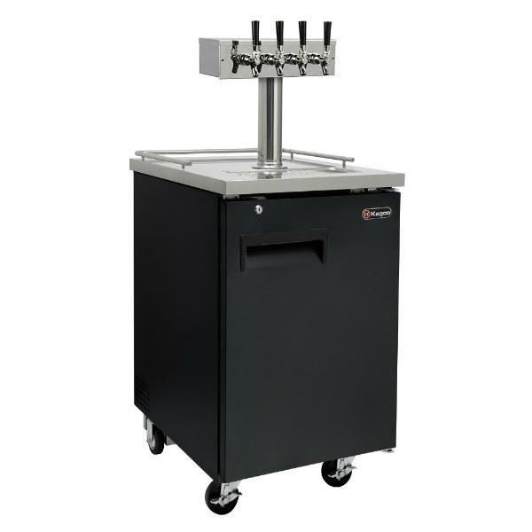 Kegco XCK-1B-4 24&quot; Black Four Tap  Commercial Grade Kegerator w/ Rubber Mat