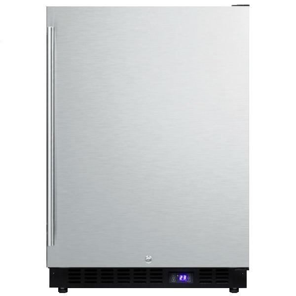 Summit SPFF51OS 24&quot; Stainless Steel Frost Free Outdoor Freezer with Black Cabinet