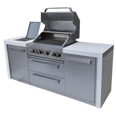 Mont Alpi Deluxe Outdoor Kitchen Island with 4 Burner Grill MAI-400D