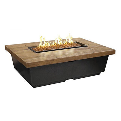 American Fyre Designs 783-M4 Reclaimed Wood Contempo Rect Firetable